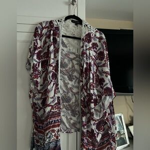 Colleen Lopez Women's Floral kimono - Purple and White